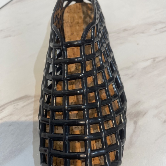 Women Black Hollow Jelly Sandals Beach Ballerina Jelly Mesh Ballet Flats Ds109 - Picture 4 of 4